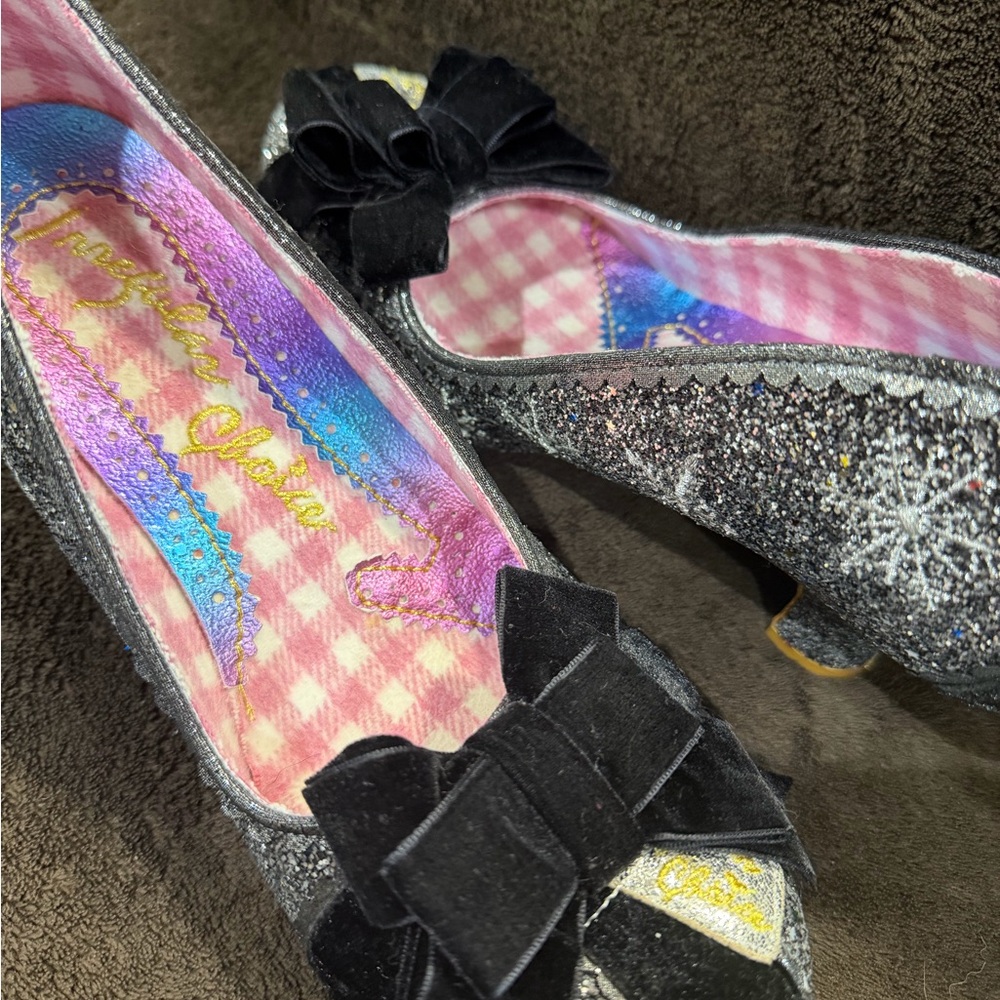 Irregular Choice silver and black glitter shoes - Picture 5 of 7